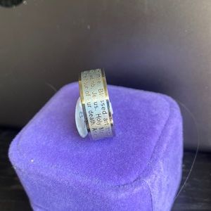 HAIL MARY FULL OF GRACE.PRAYER STAINLESS STEEL RING SIZE 8